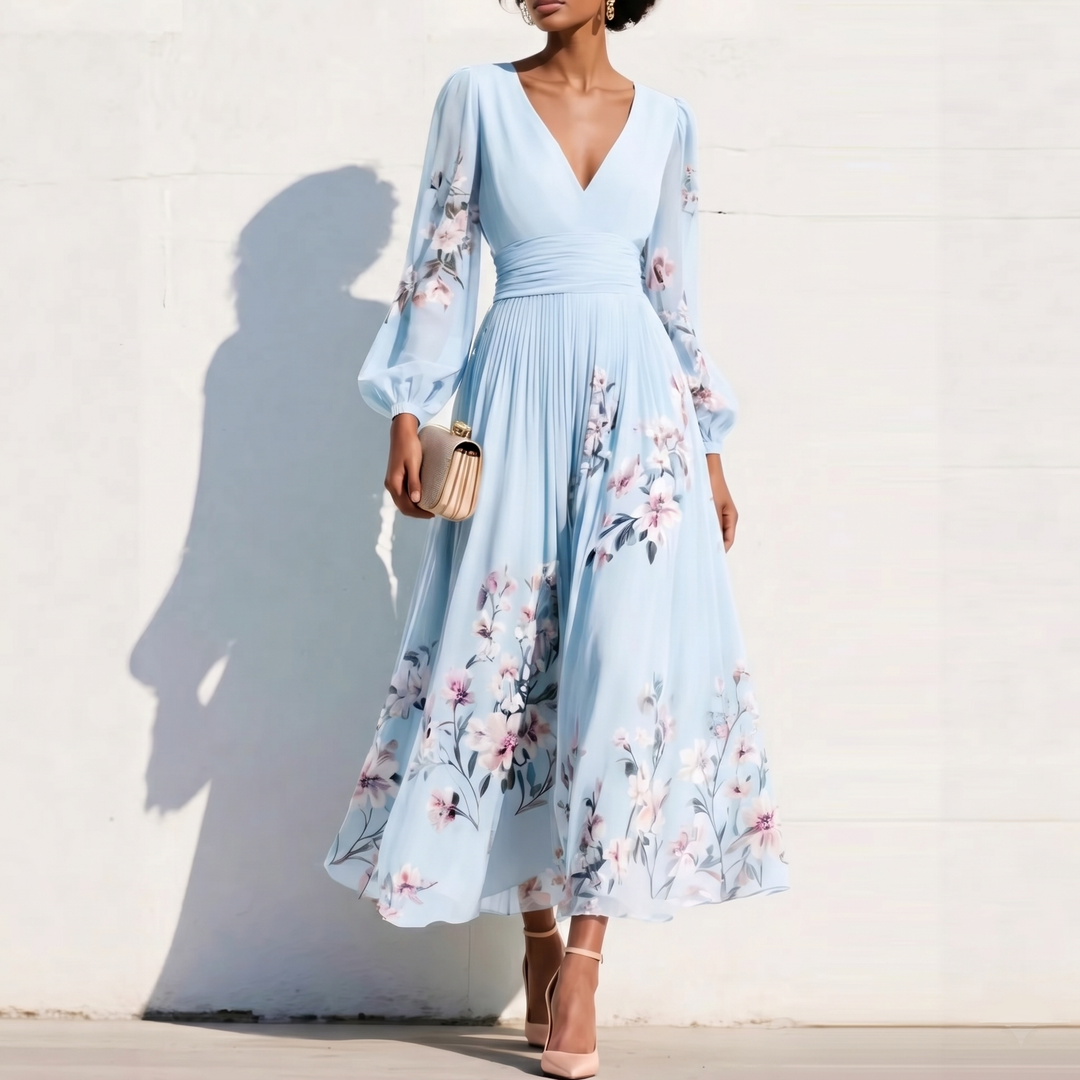 NIRENA | Midi dress with a V-neck