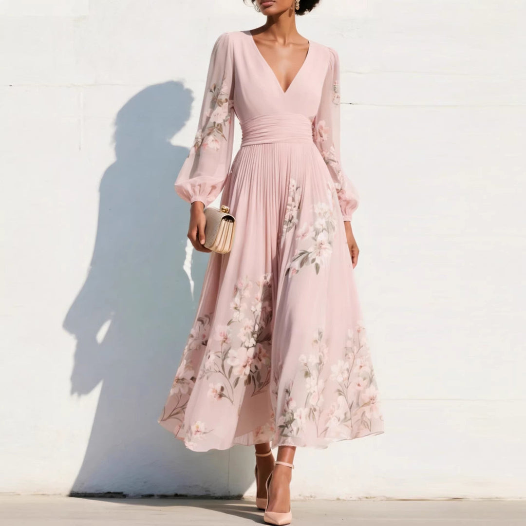 NIRENA | Midi dress with a V-neck
