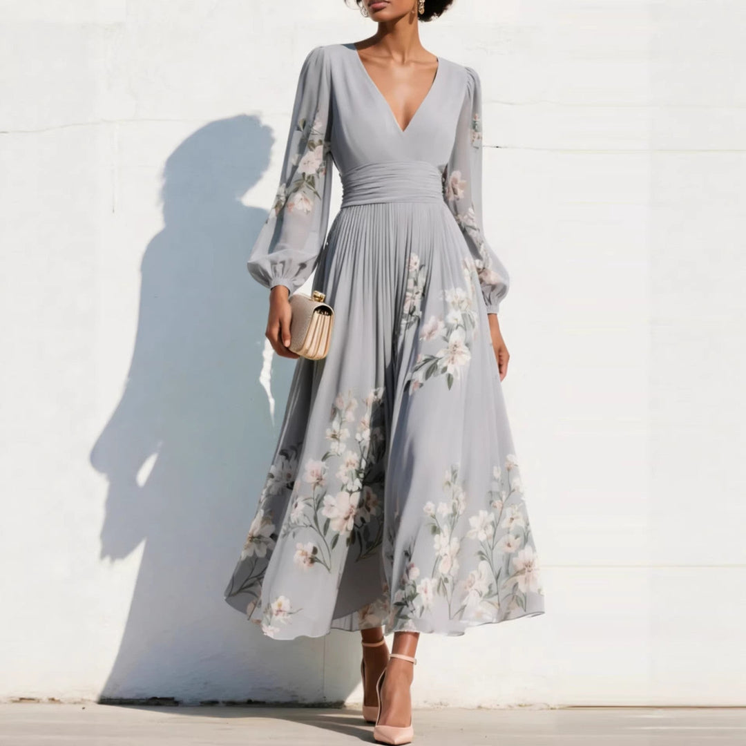 NIRENA | Midi dress with a V-neck