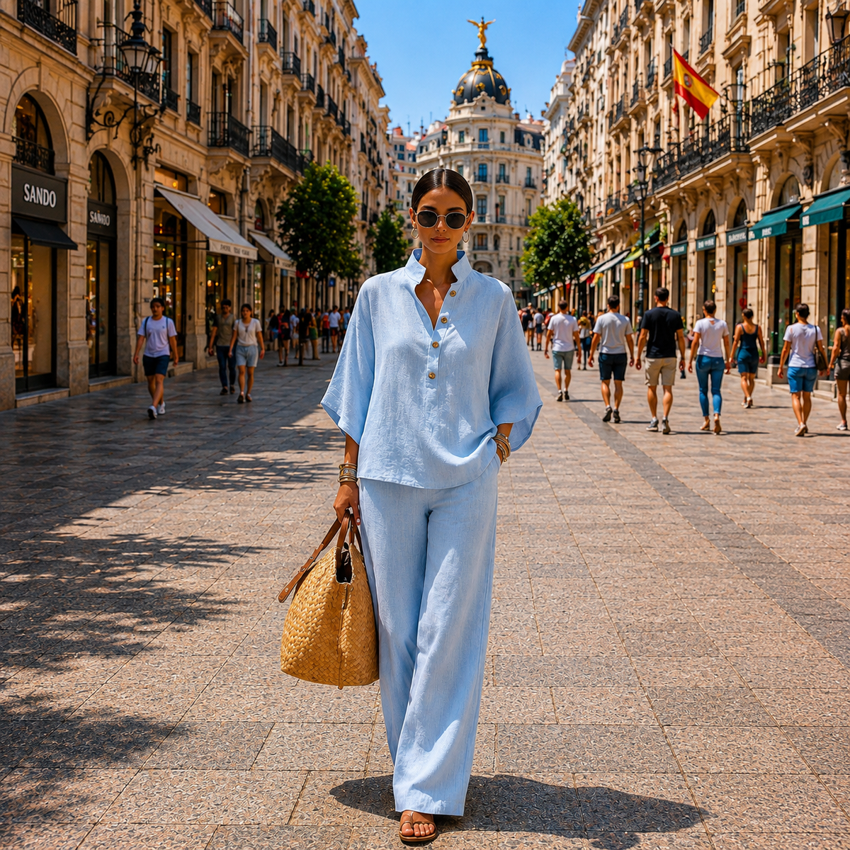 Mariel | Batwing Sleeve Set with Wide Pants