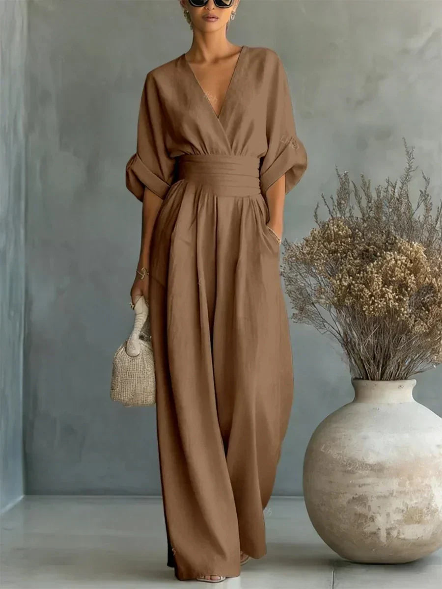 Elegant V-Neck High-Waisted Jumpsuit • S1