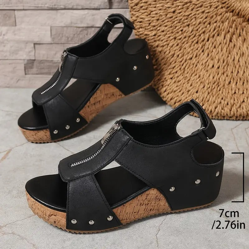Harper | Retro Wedge Sandals