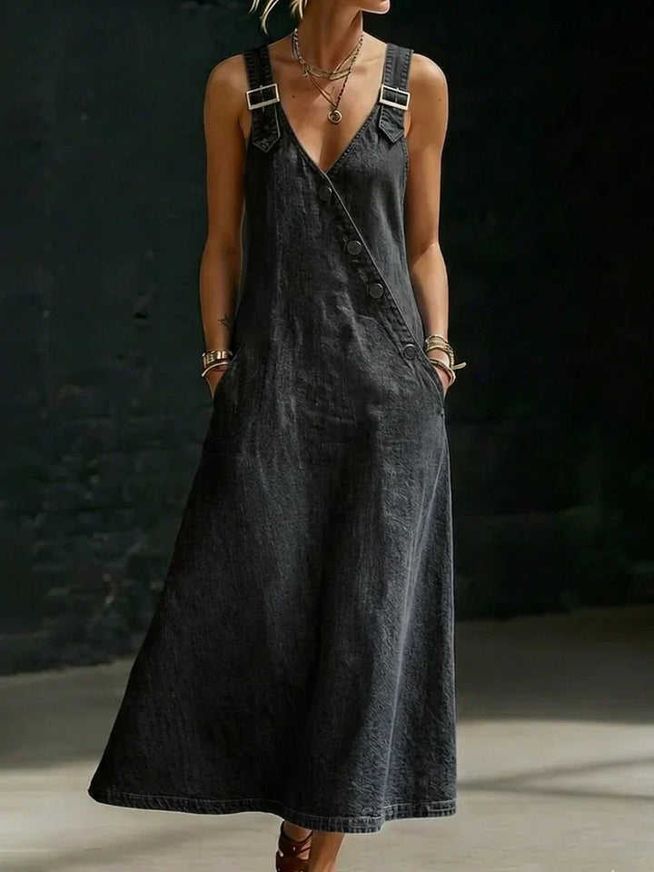 Vera | Long Denim Button Down Dress