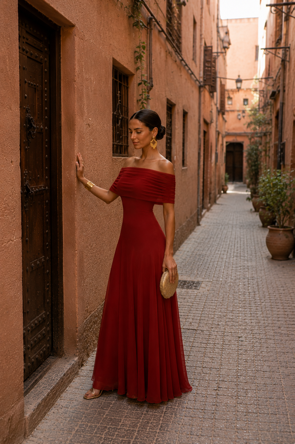 Toledo Dress in Terracotta