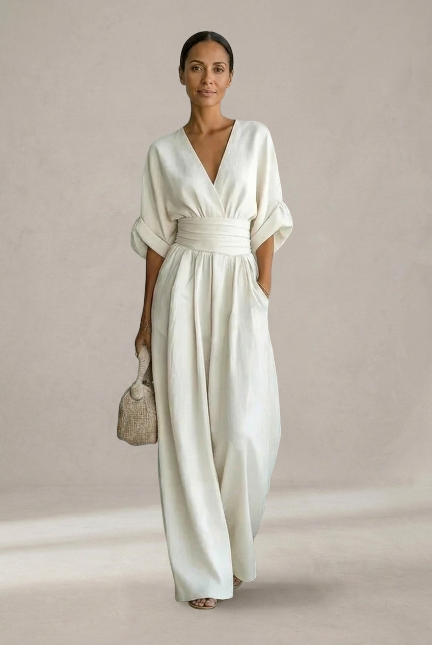 Daniela - Elegant V-neck Jumpsuit with Wide Legs
