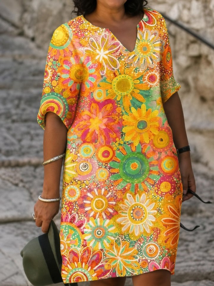 Della | Vibrant Floral Midi Dress