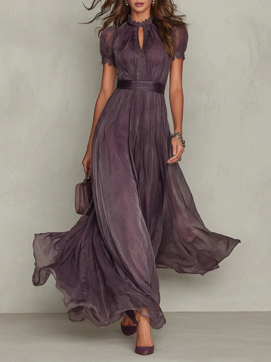 Karine - Long Dress with Low Neckline