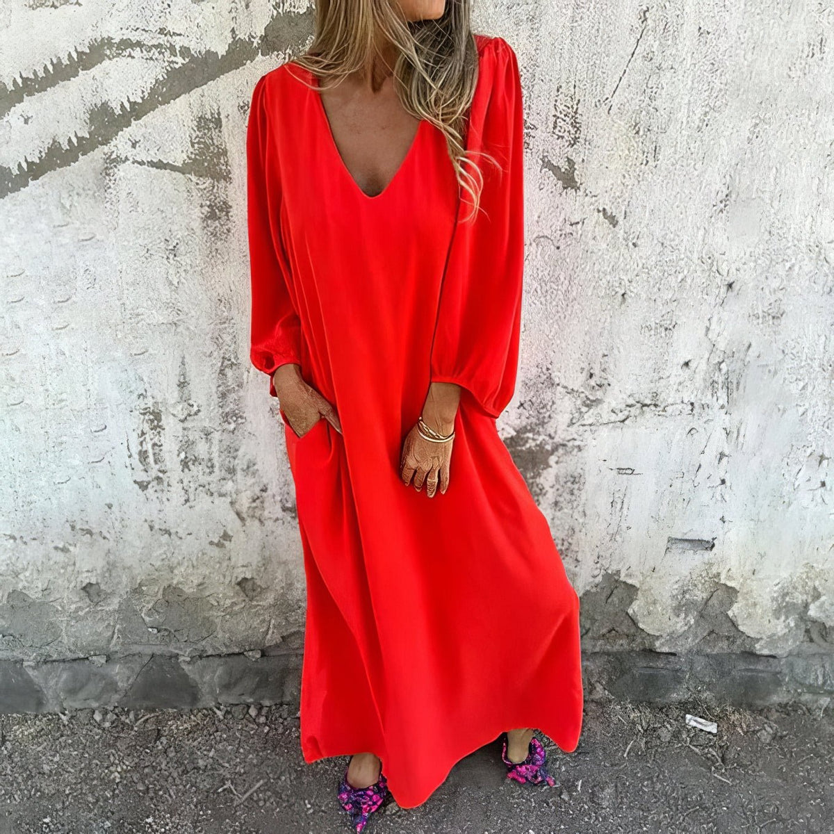Katrina | Long Boho Dress with Pockets