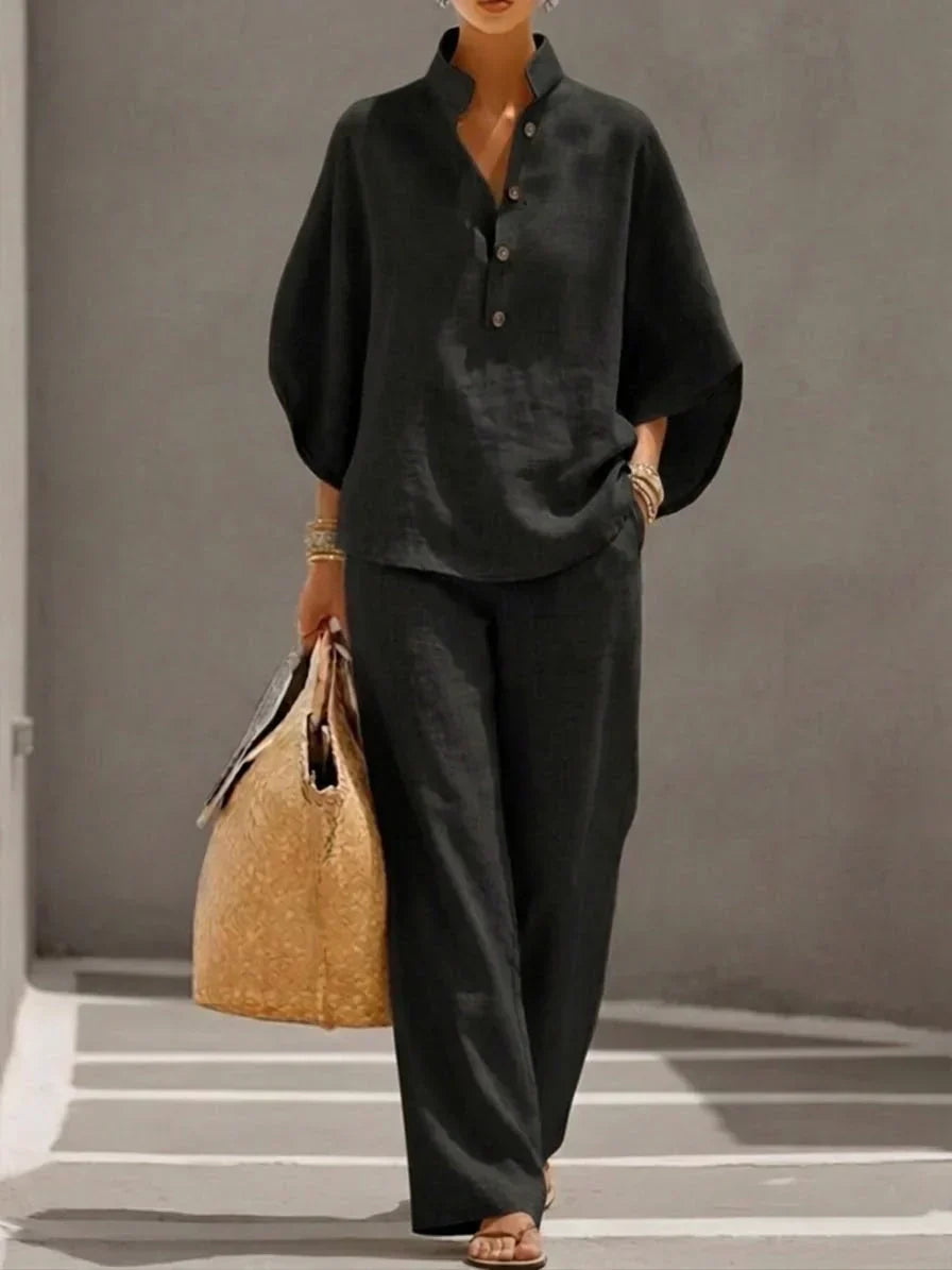 Sophie | Set with Batwing Sleeves and Wide Pants