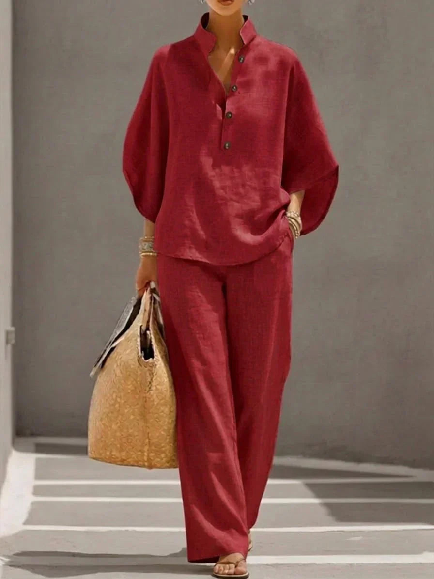 Sophie | Set with Batwing Sleeves and Wide Pants