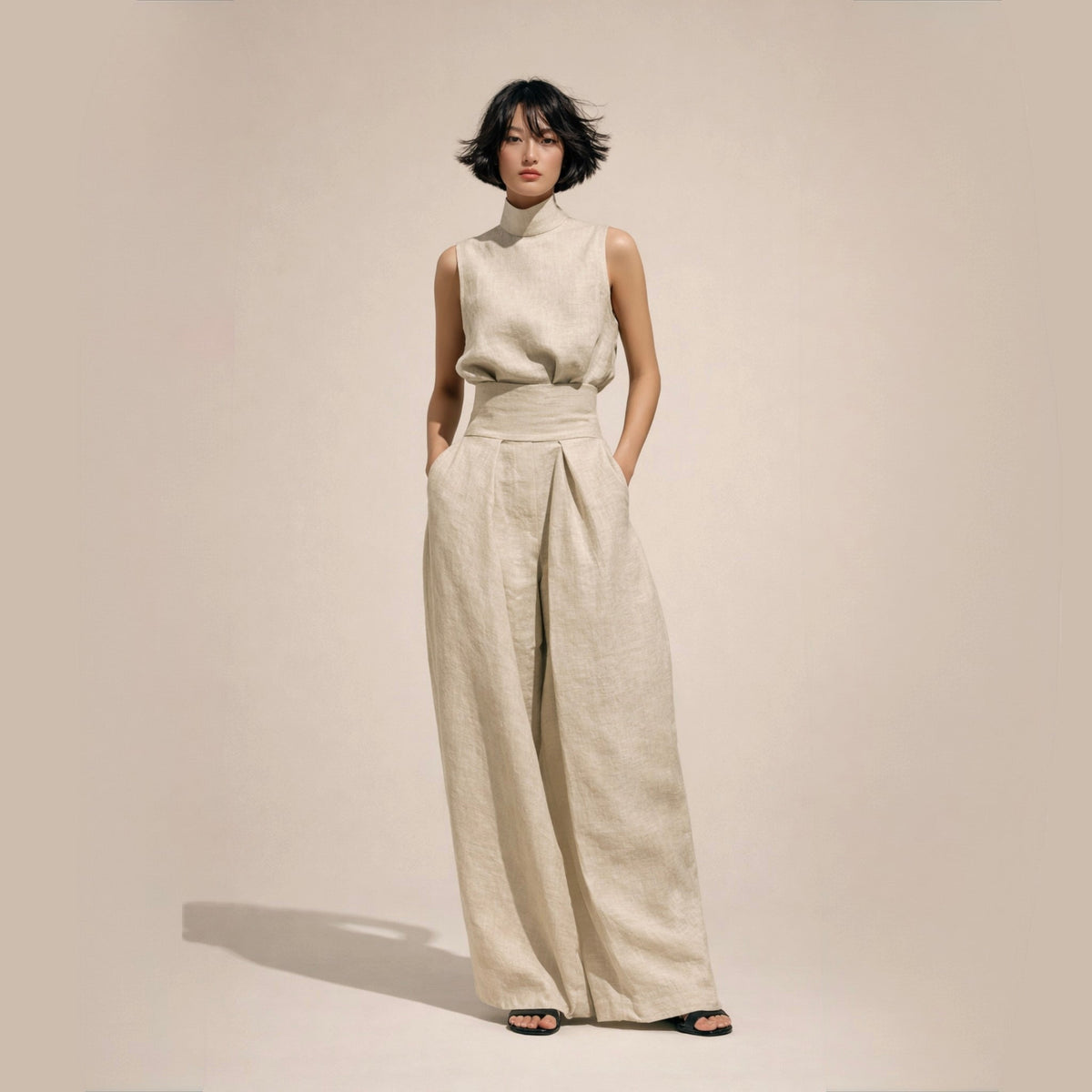 Elena | Chic High-Waist Jumpsuit
