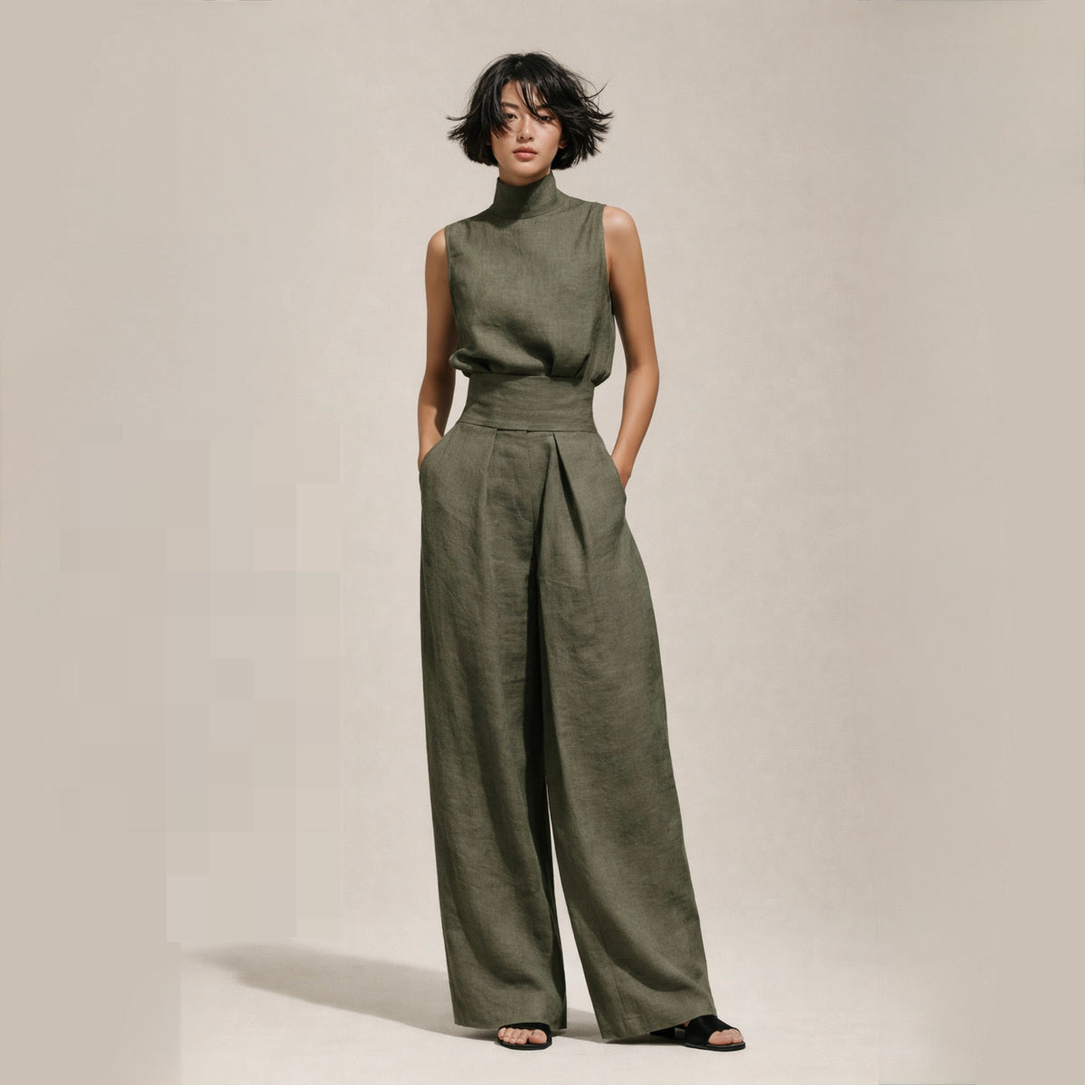 Elena | Chic High-Waist Jumpsuit