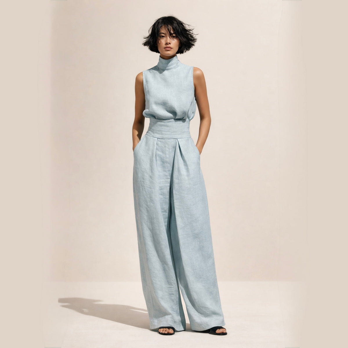 Elena | Chic High-Waist Jumpsuit