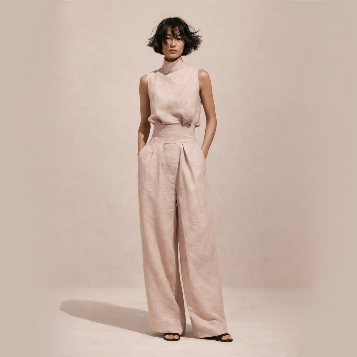 Elena | Chic High-Waist Jumpsuit