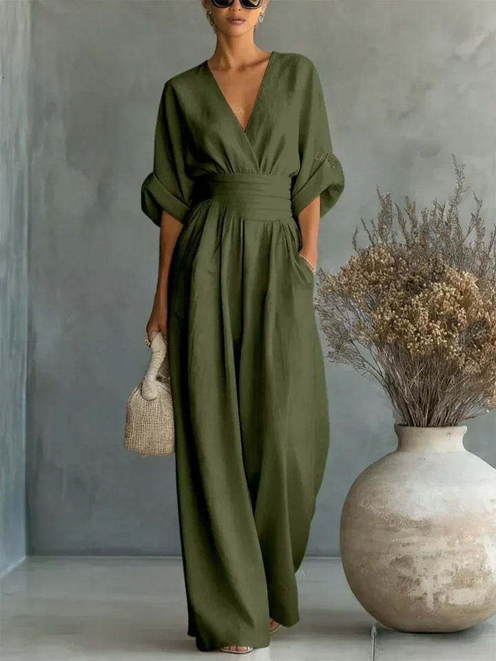 Elegant V-Neck High-Waisted Jumpsuit • S1